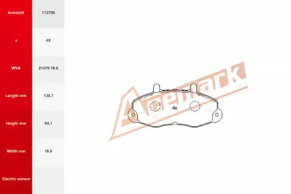 Комплект тормозных колодок, дисковый тормоз ACEMARK купить