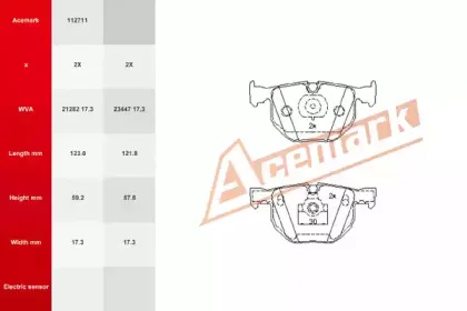 Комплект тормозных колодок, дисковый тормоз ACEMARK купить
