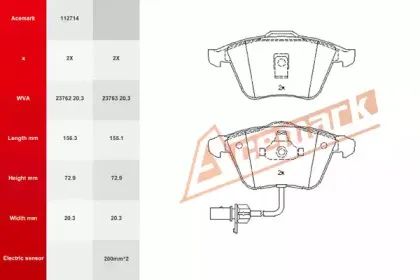 Комплект тормозных колодок, дисковый тормоз ACEMARK купить