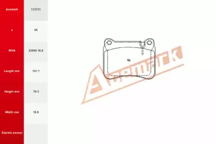 Комплект тормозных колодок, дисковый тормоз ACEMARK купить