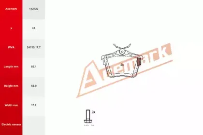 Комплект тормозных колодок, дисковый тормоз ACEMARK купить