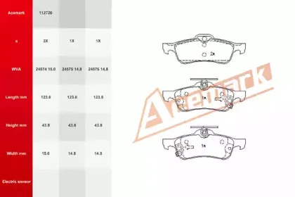 Комплект тормозных колодок, дисковый тормоз ACEMARK купить