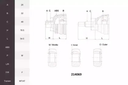 Шарнирный комплект, приводной вал ACEMARK купить