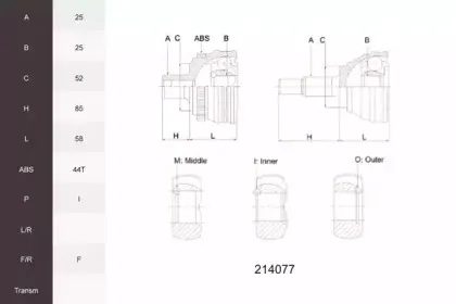 Шарнирный комплект, приводной вал ACEMARK купить