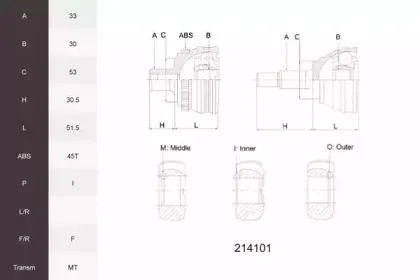 Шарнирный комплект, приводной вал ACEMARK купить