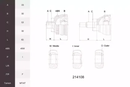 Шарнирный комплект, приводной вал ACEMARK купить