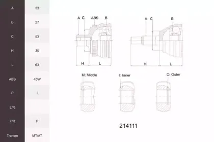 Шарнирный комплект, приводной вал ACEMARK купить