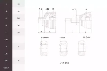 Шарнирный комплект, приводной вал ACEMARK купить