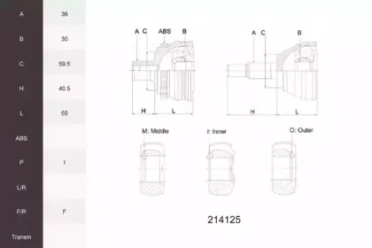 Шарнирный комплект, приводной вал ACEMARK купить