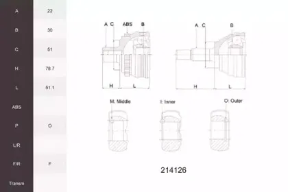 Шарнирный комплект, приводной вал ACEMARK купить