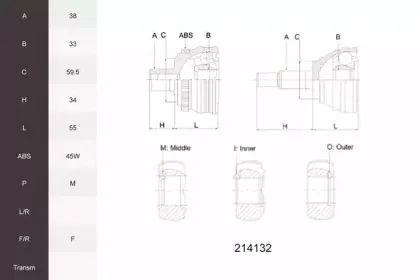 Шарнирный комплект, приводной вал ACEMARK купить