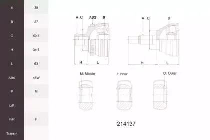 Шарнирный комплект, приводной вал ACEMARK купить