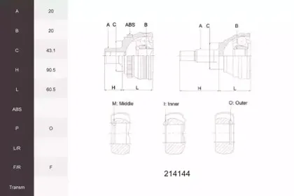 Шарнирный комплект, приводной вал ACEMARK купить