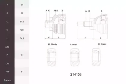 Шарнирный комплект, приводной вал ACEMARK купить