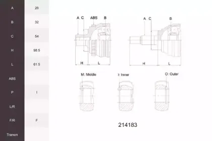 Шарнирный комплект, приводной вал ACEMARK купить