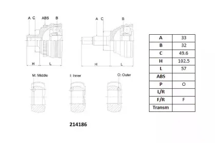 Шарнирный комплект, приводной вал ACEMARK купить