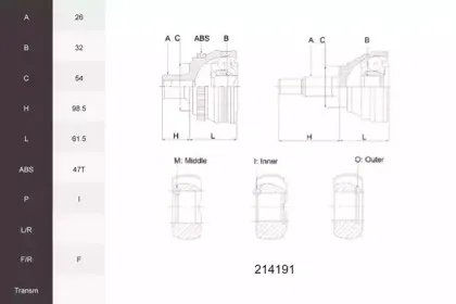 Шарнирный комплект, приводной вал ACEMARK купить