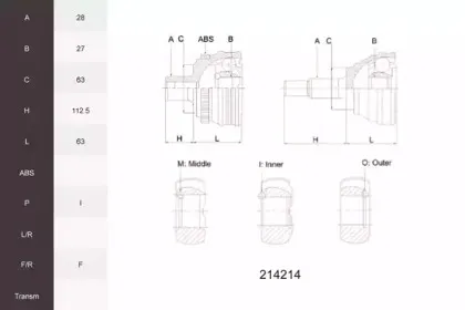 Шарнирный комплект, приводной вал ACEMARK купить