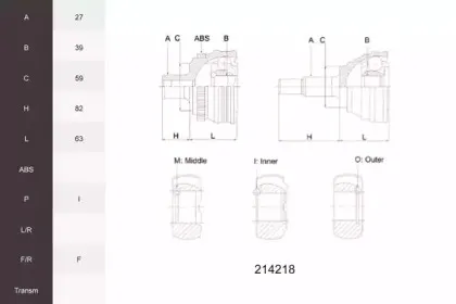 Шарнирный комплект, приводной вал ACEMARK купить