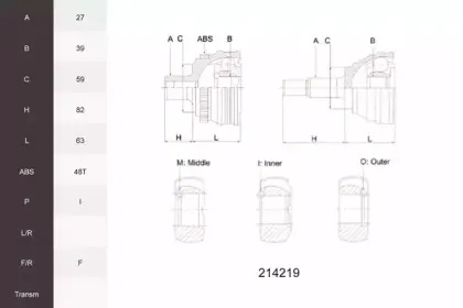 Шарнирный комплект, приводной вал ACEMARK купить