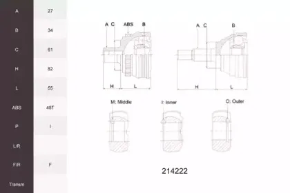 Шарнирный комплект, приводной вал ACEMARK купить