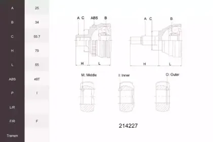 Шарнирный комплект, приводной вал ACEMARK купить