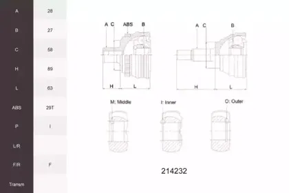 Шарнирный комплект, приводной вал ACEMARK купить