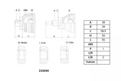 Шарнирный комплект, приводной вал ACEMARK купить