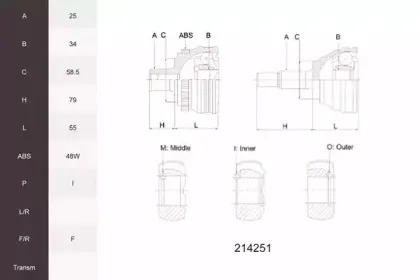 Шарнирный комплект, приводной вал ACEMARK купить