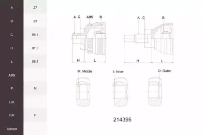 Шарнирный комплект, приводной вал ACEMARK купить