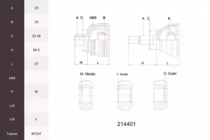 Шарнирный комплект, приводной вал ACEMARK купить