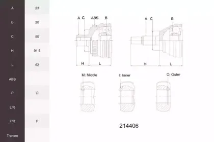 Шарнирный комплект, приводной вал ACEMARK купить
