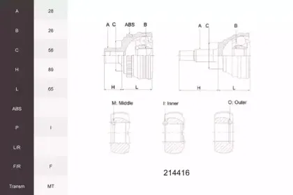 Шарнирный комплект, приводной вал ACEMARK купить