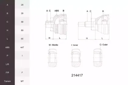 Шарнирный комплект, приводной вал ACEMARK купить