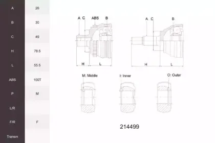 Шарнирный комплект, приводной вал ACEMARK купить