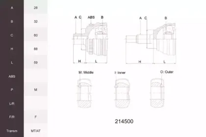 Шарнирный комплект, приводной вал ACEMARK купить