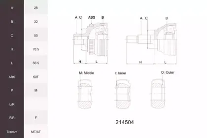 Шарнирный комплект, приводной вал ACEMARK купить