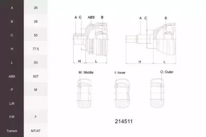 Шарнирный комплект, приводной вал ACEMARK купить