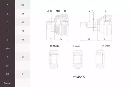 Шарнирный комплект, приводной вал ACEMARK купить