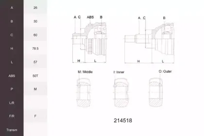 Шарнирный комплект, приводной вал ACEMARK купить