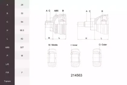 Шарнирный комплект, приводной вал ACEMARK купить