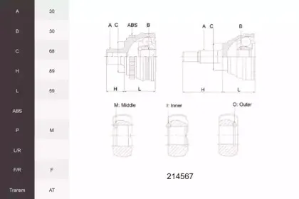 Шарнирный комплект, приводной вал ACEMARK купить