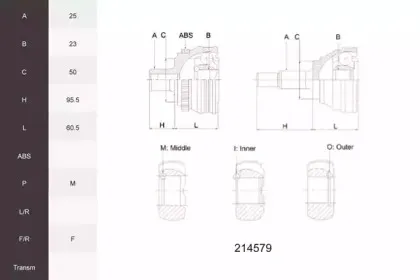 Шарнирный комплект, приводной вал ACEMARK купить