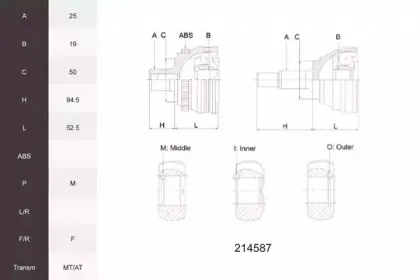 Шарнирный комплект, приводной вал ACEMARK купить