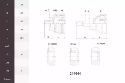 Шарнирный комплект, приводной вал ACEMARK купить