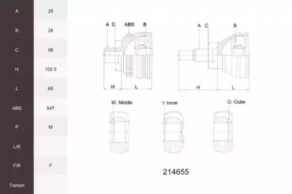 Шарнирный комплект, приводной вал ACEMARK купить