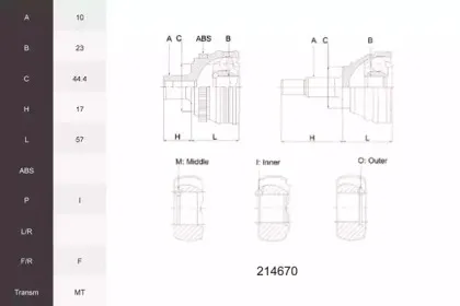 Шарнирный комплект, приводной вал ACEMARK купить