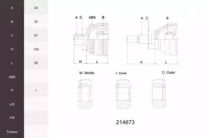 Шарнирный комплект, приводной вал ACEMARK купить