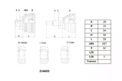 Шарнирный комплект, приводной вал ACEMARK купить