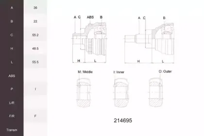 Шарнирный комплект, приводной вал ACEMARK купить